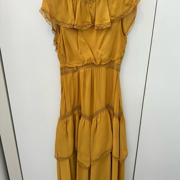 Anthropologie Short-sleeve V-neck Ruffle Midi Dress - Picture 6 of 9